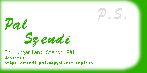 pal szendi business card